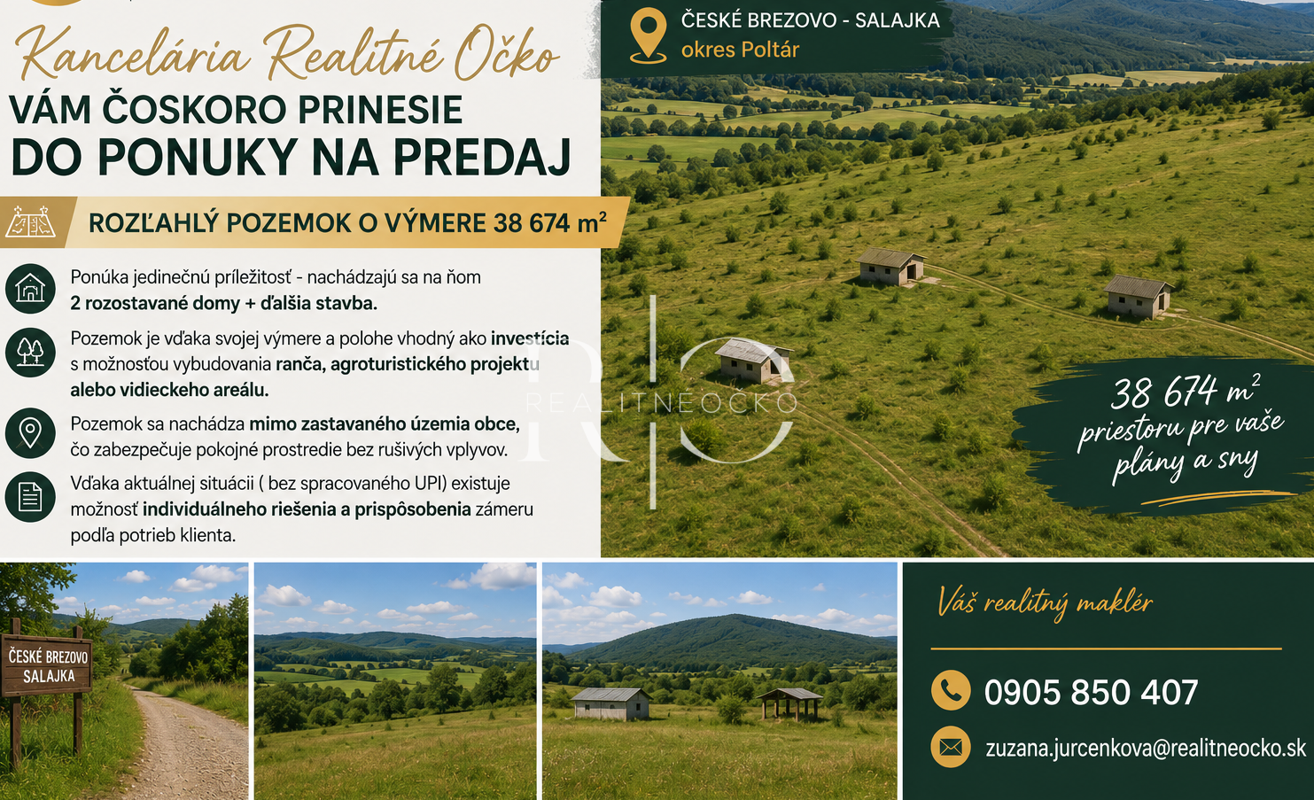 NA PREDAJ stavby s rozľahlým pozemkom, České Brezovo/ Poltár