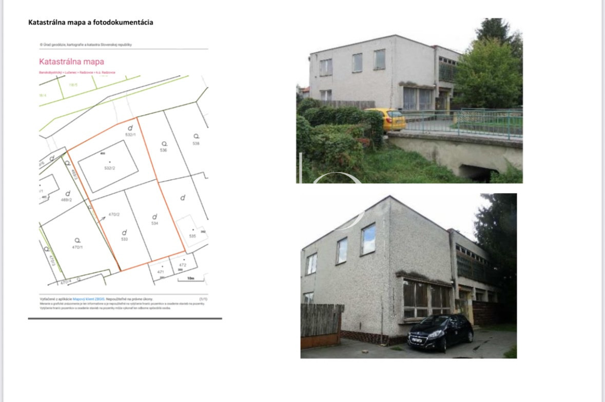 Na predaj budova s pozemkom obec Radzovce- okres Lučenec