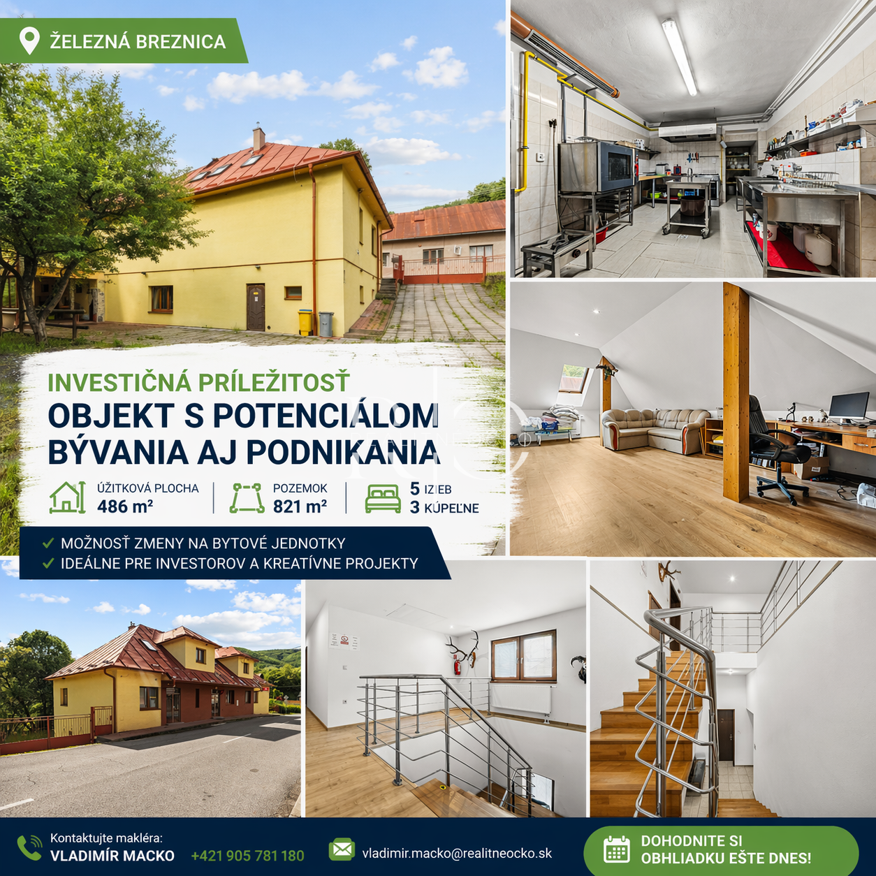 Na predaj   RD  s polyfunkciou, - okr. Zvolen