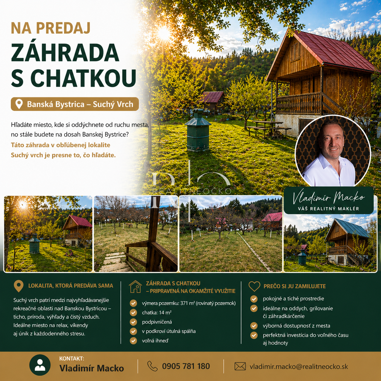 Na predaj záhrada s chatkou ,  Banská Bystrica - Suchý Vrch